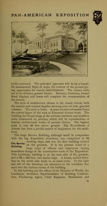 Gedruckte Seite aus dem Prospekt der Pan-American Exposition von 1900.