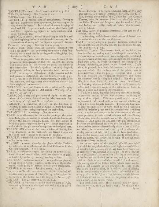 Zweispaltige gedruckte Enzyklopädieseite von 1771 mit dem Eintrag zur Tartarei.