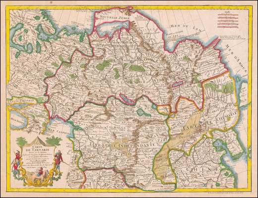 Neuauflage von Delisles französischer Karte der Tartarei aus dem Jahr 1766.