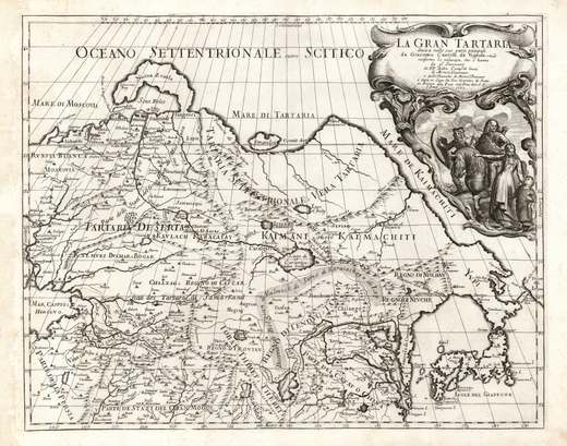 Italienische Karte von 1693 mit dem Titel La Gran Tartaria.