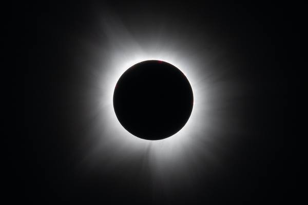 The total solar eclipse of April 8, 2024, seen from Dallas, Texas, as the path of totality crossed North America from Mexico's Pacific coast to the Atlantic coast of Newfoundland, Canada.