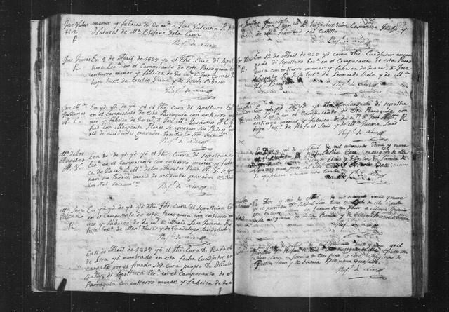 Matamoros burial register, April 1829