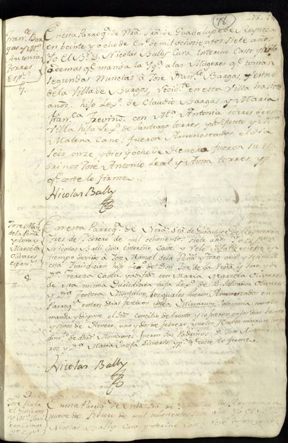 Reynosa marriage register page 78, 1807